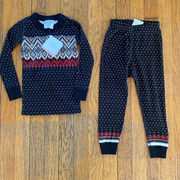 Hanna Andersson Other - Hanna Andersson Black Fair Isle Long Pajamas Size‎ 90 3 NWT